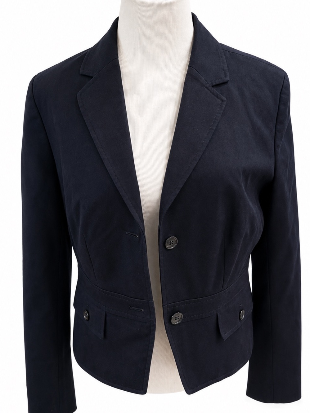 Ann Taylor Navy Single-Button Tailored Blazer 10 - Picture 1 of 3